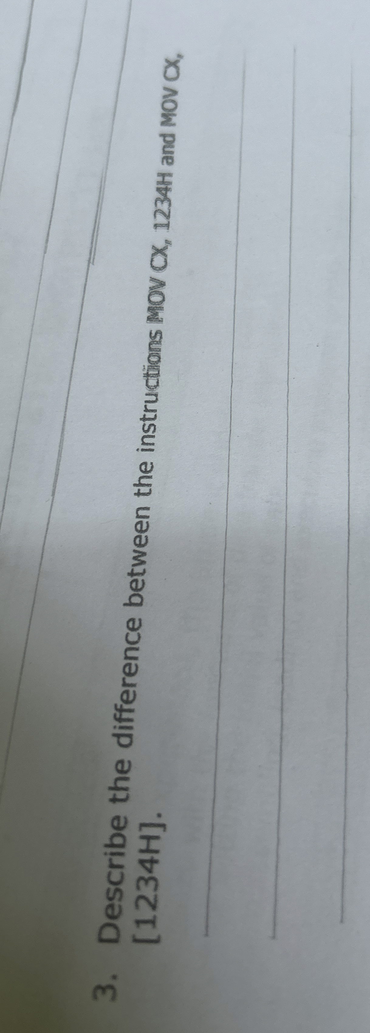 Describe the difference between the instructions