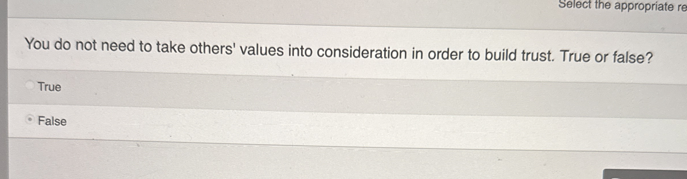 Select the appropriate re You do not need to take