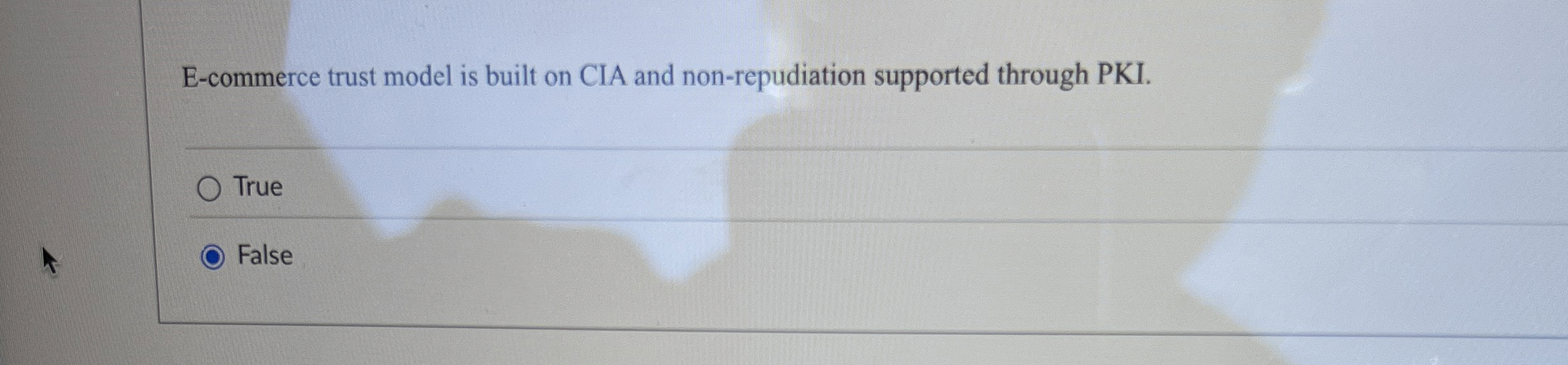 E - commerce trust model is built on CIA and non