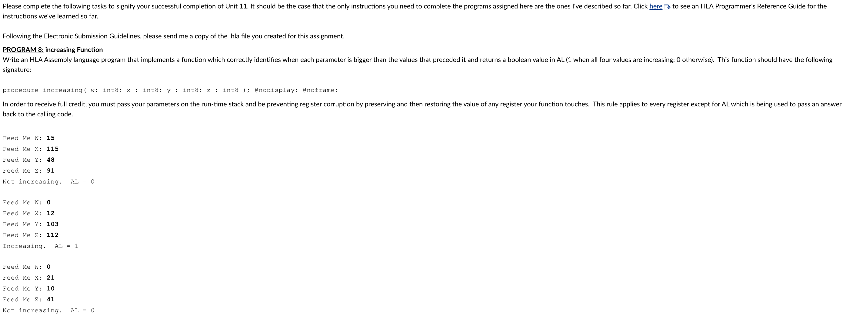 instructions we've learned so far. Following the