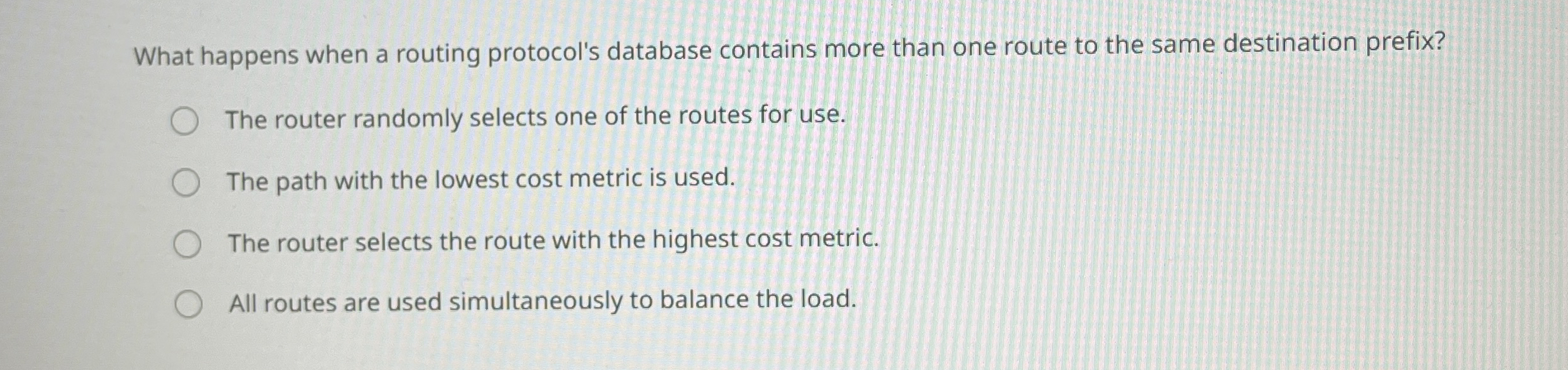 What happens when a routing protocol's database