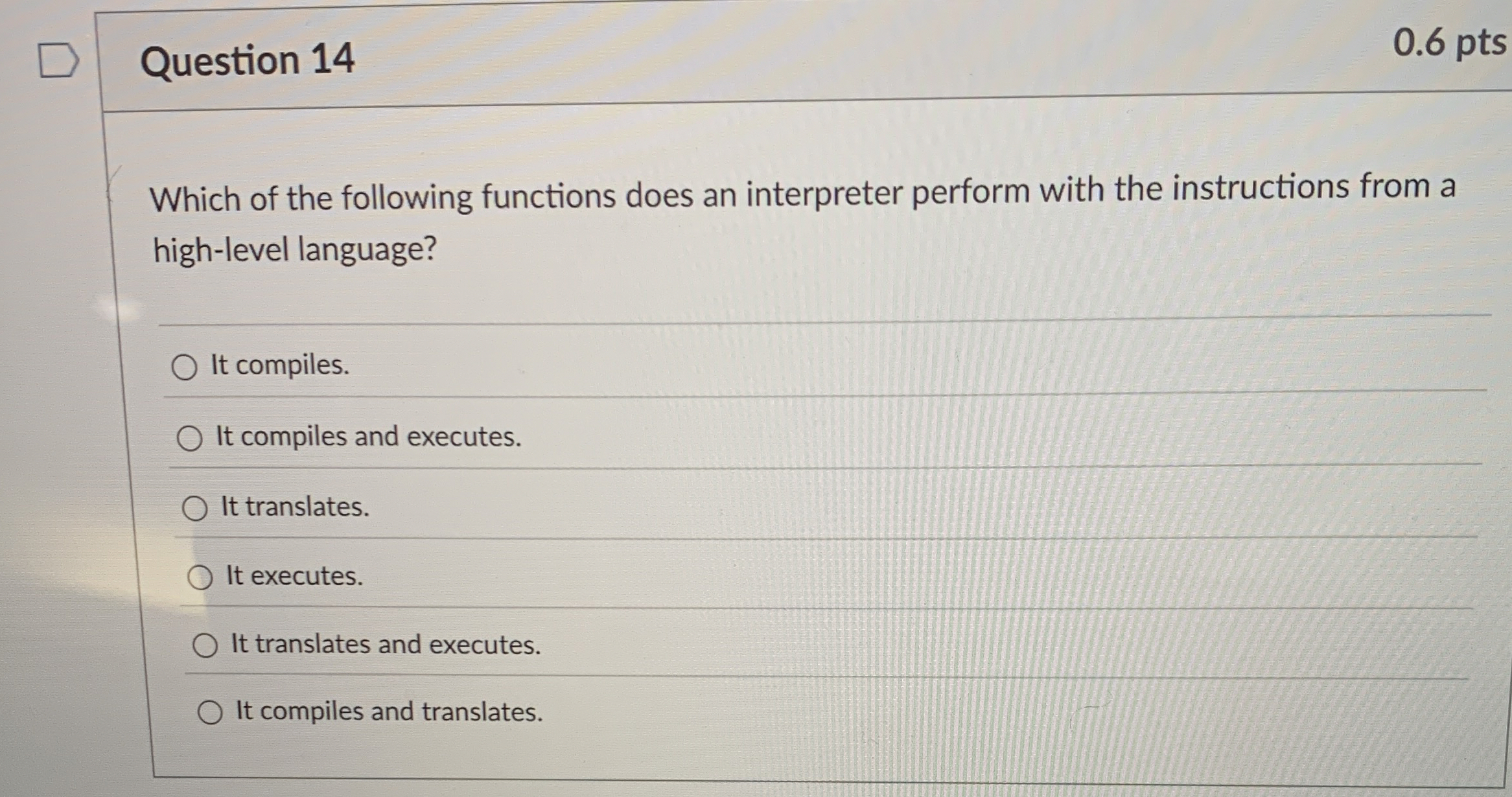 Question 1 4 Which of the following functions