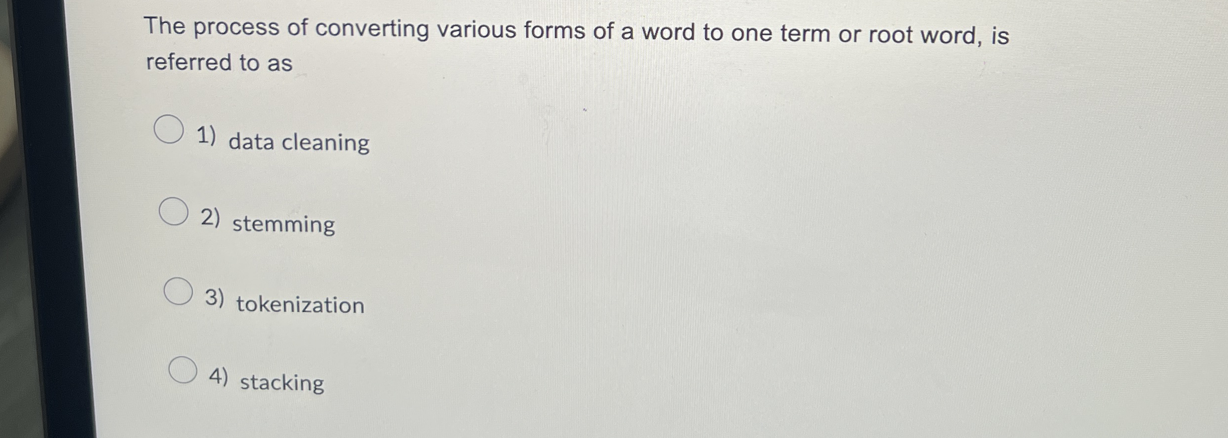 The process of converting various forms of a word