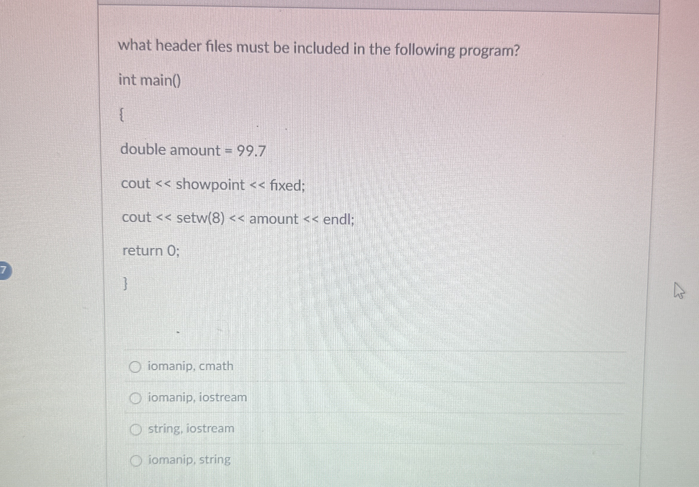 what header files must be included in the