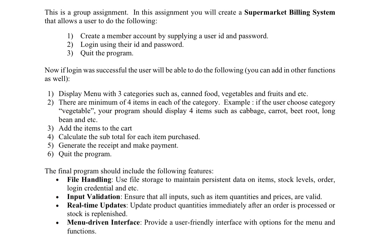 This is a group assignment. In this assignment