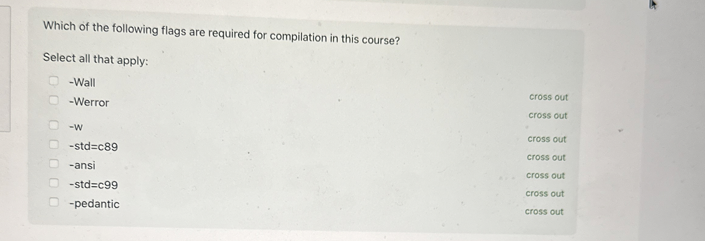 Which of the following flags are required for