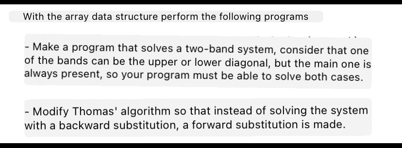 The program is in phyton With the array data