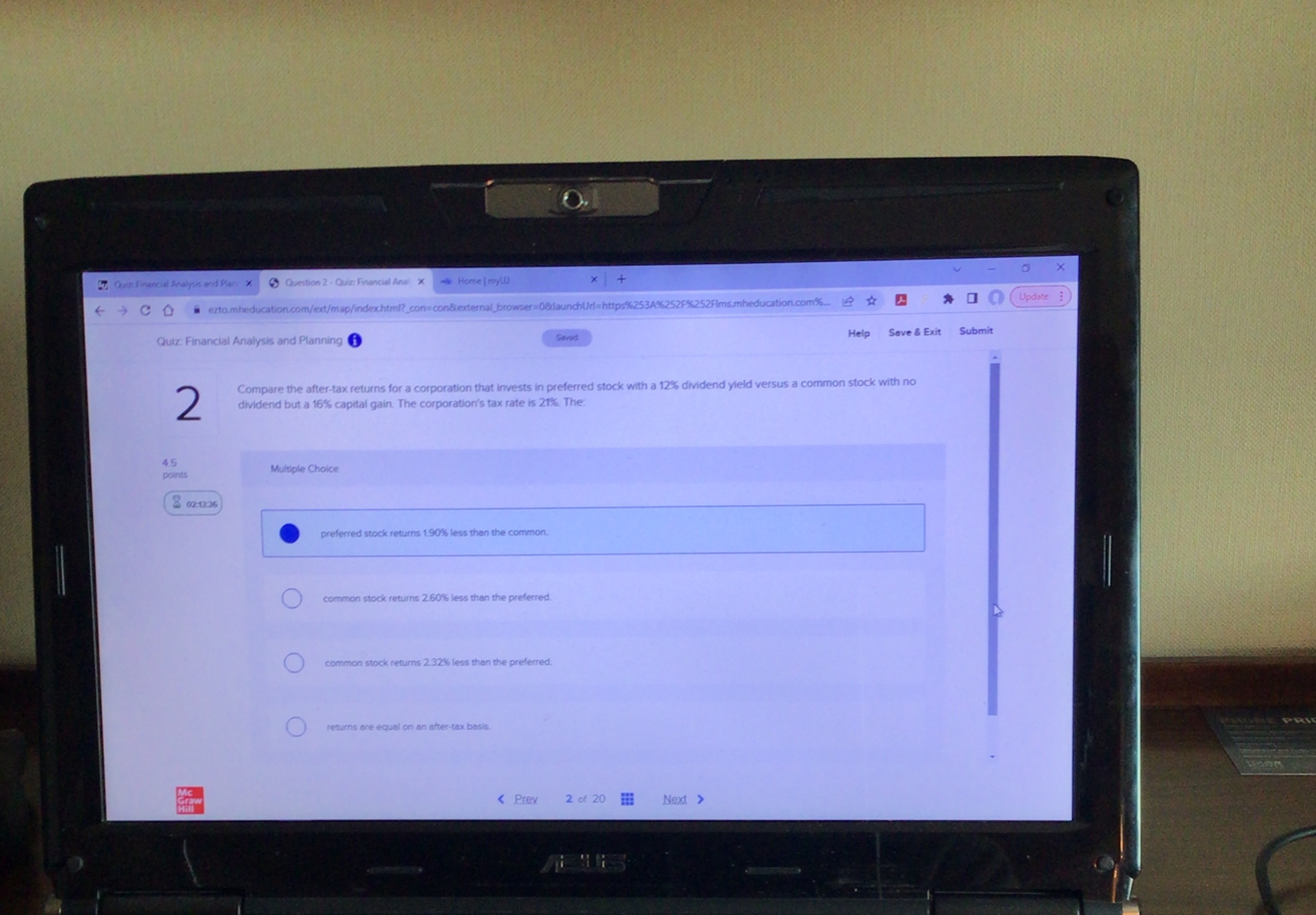 X Cant Financial Analyin and Plan * Question 2 .