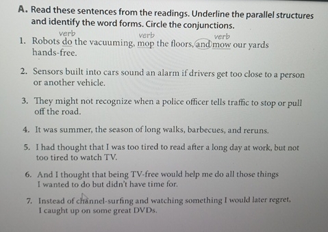 Steps for A . Read these sentences from the