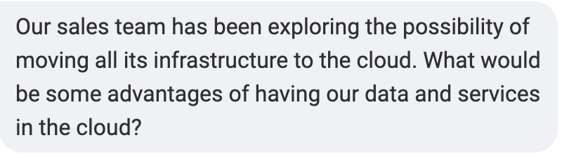 Our sales team has been exploring the possibility