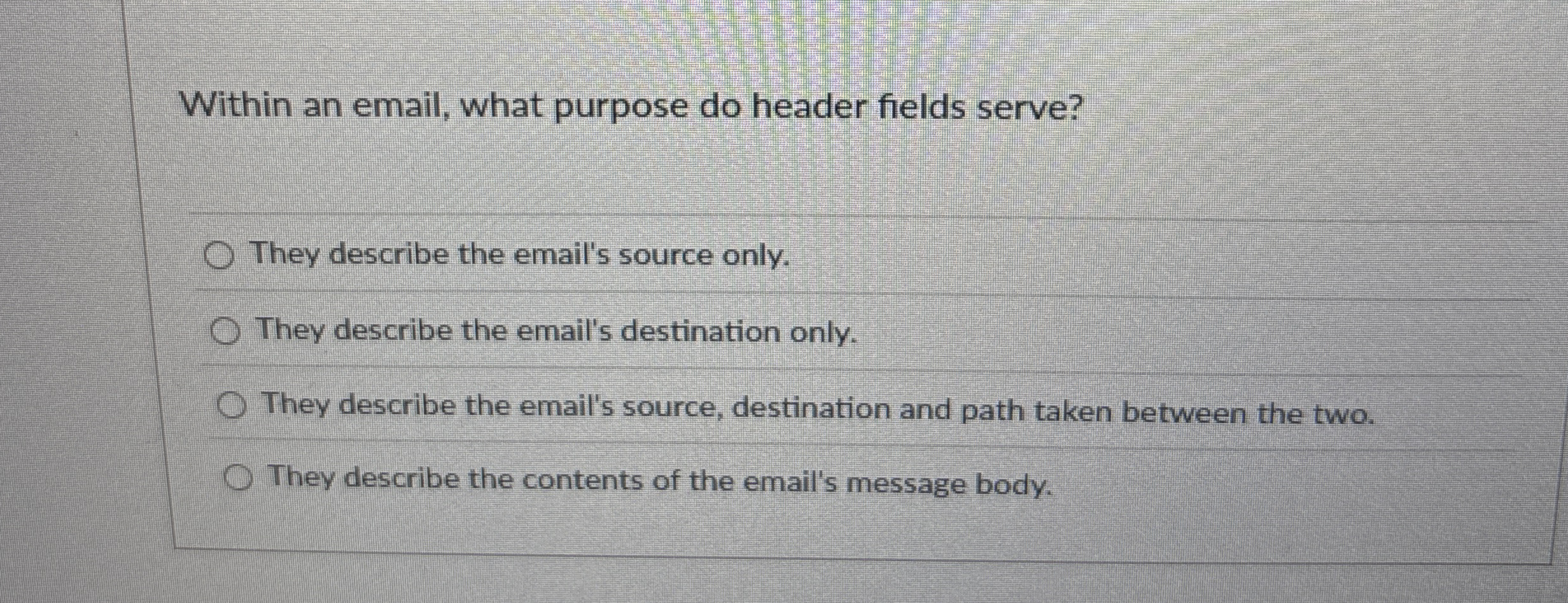 Within an email, what purpose do header fields