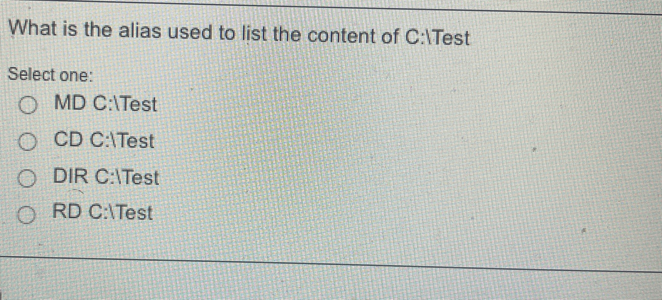 What is the alias used to list the content of