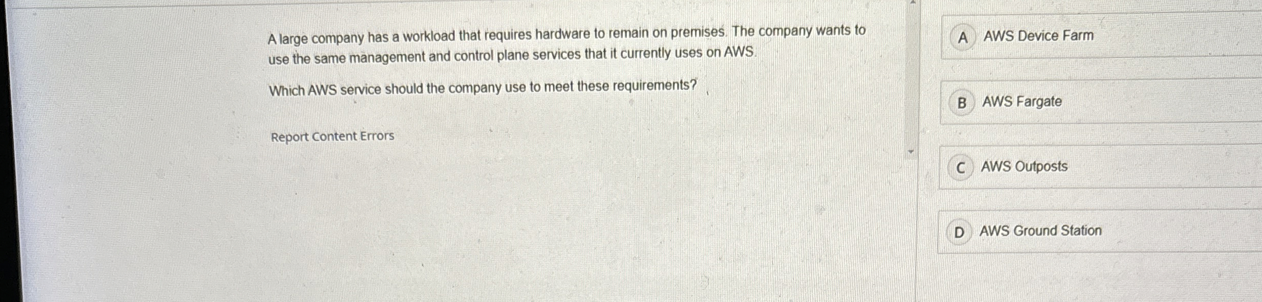 A large company has a workload that requires