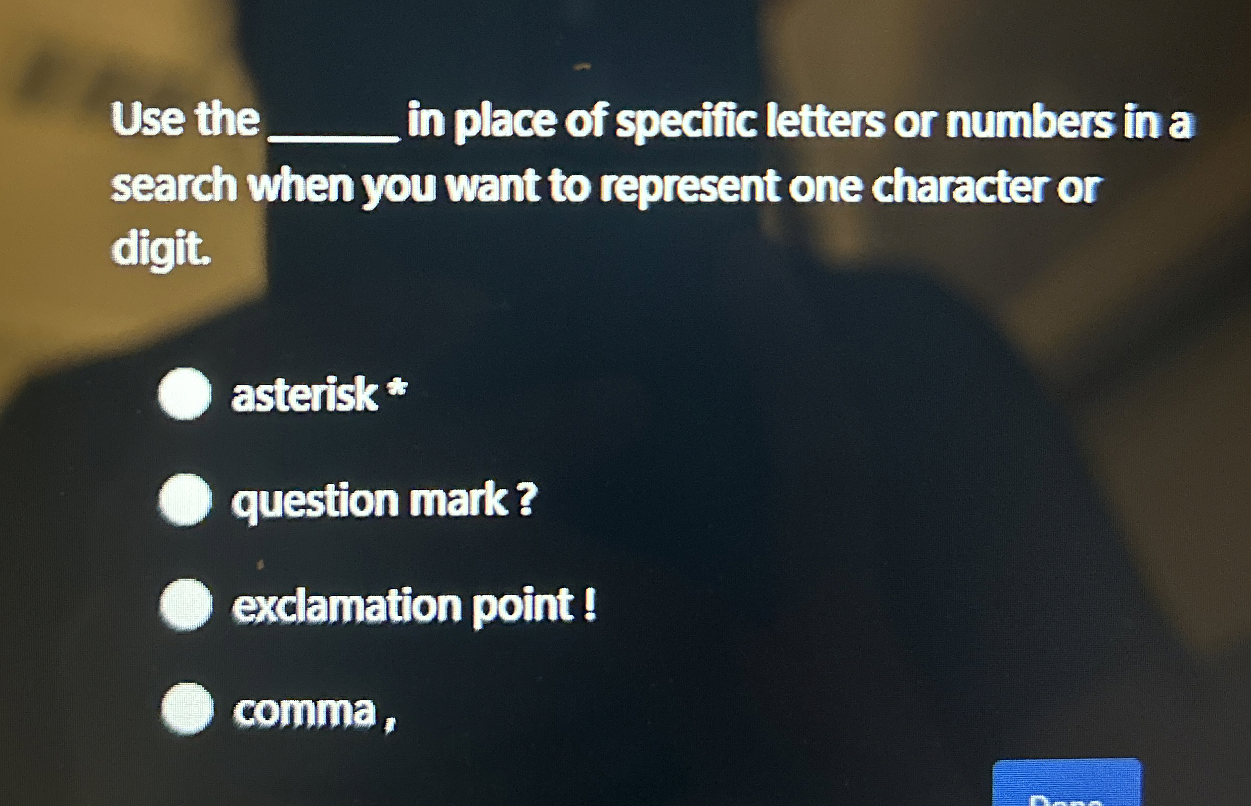 Use the in place of specific letters or numbers