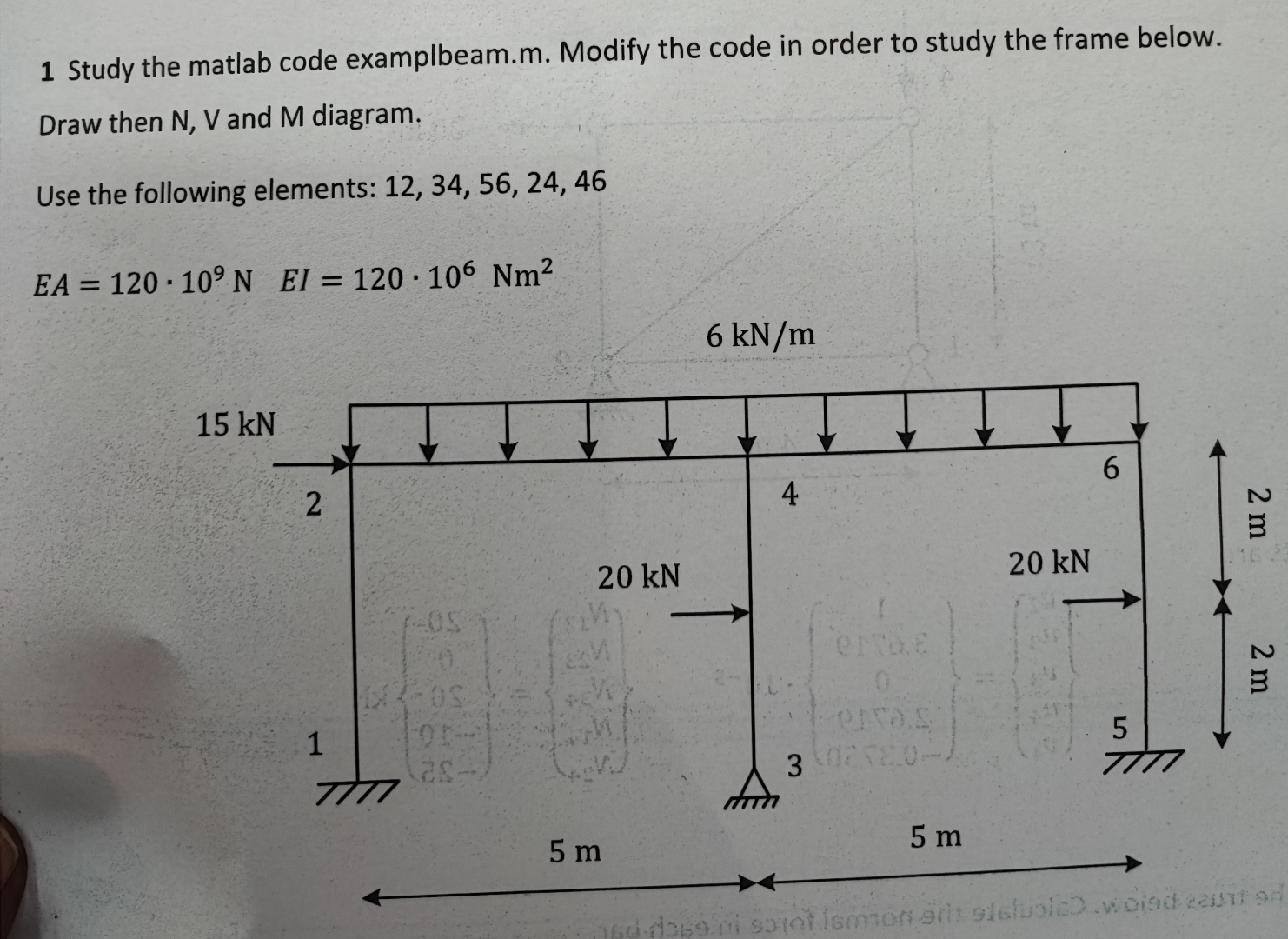1 Study the matlab code examplbeam.m . Modify the