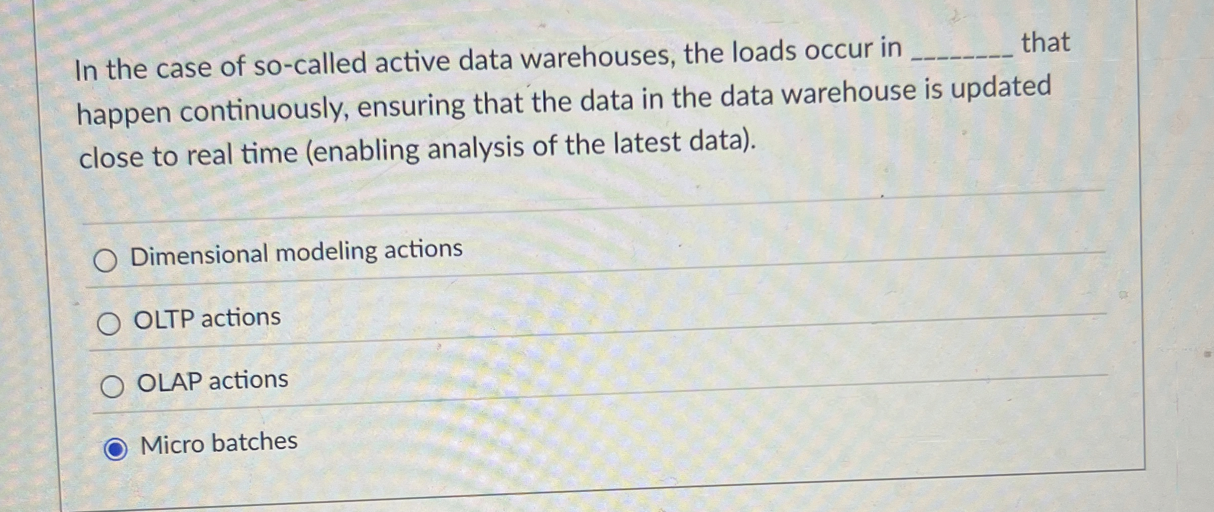 In the case of so - called active data