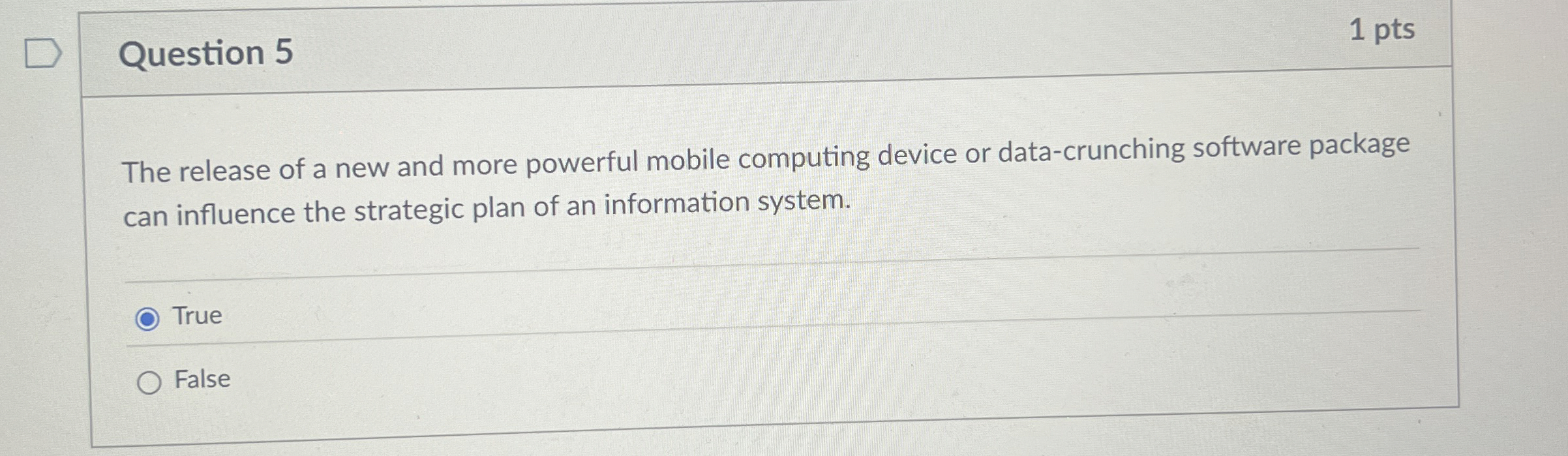 Question 5 The release of a new and more powerful
