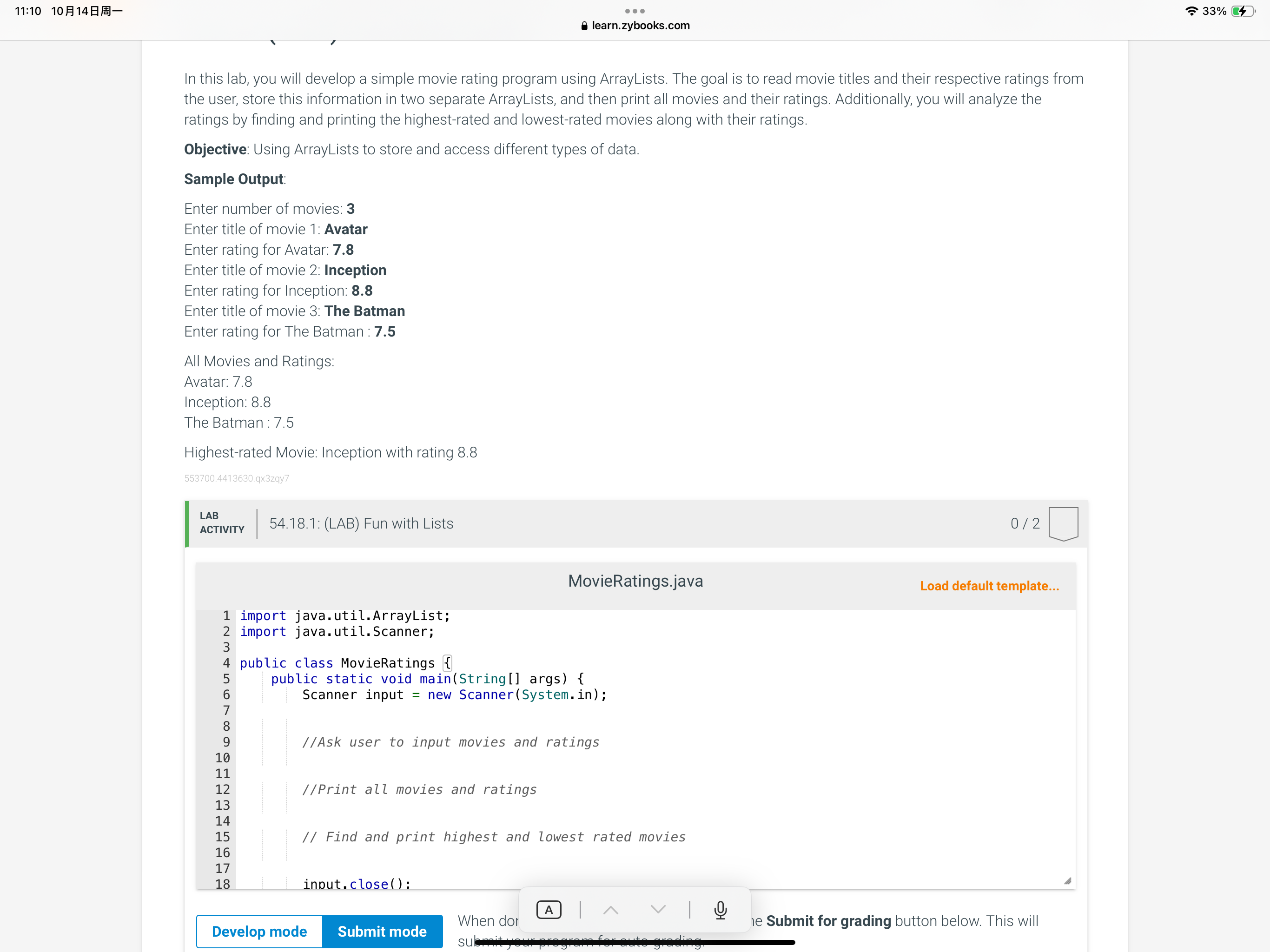 In this lab, you will develop a simple movie