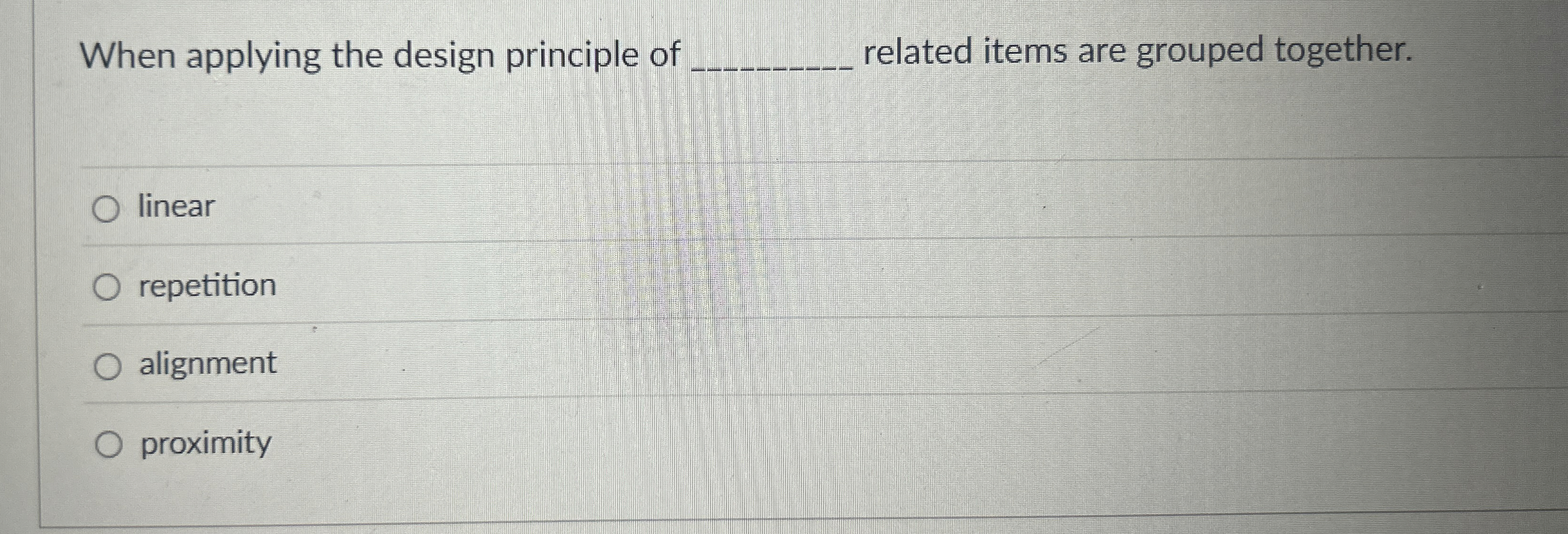 When applying the design principle of related