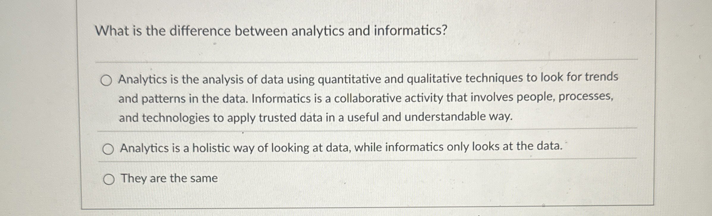 What is the difference between analytics and