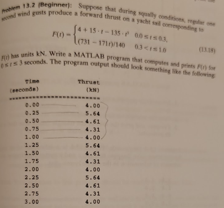 problem 1 3 . 2 : Suppose that during squally