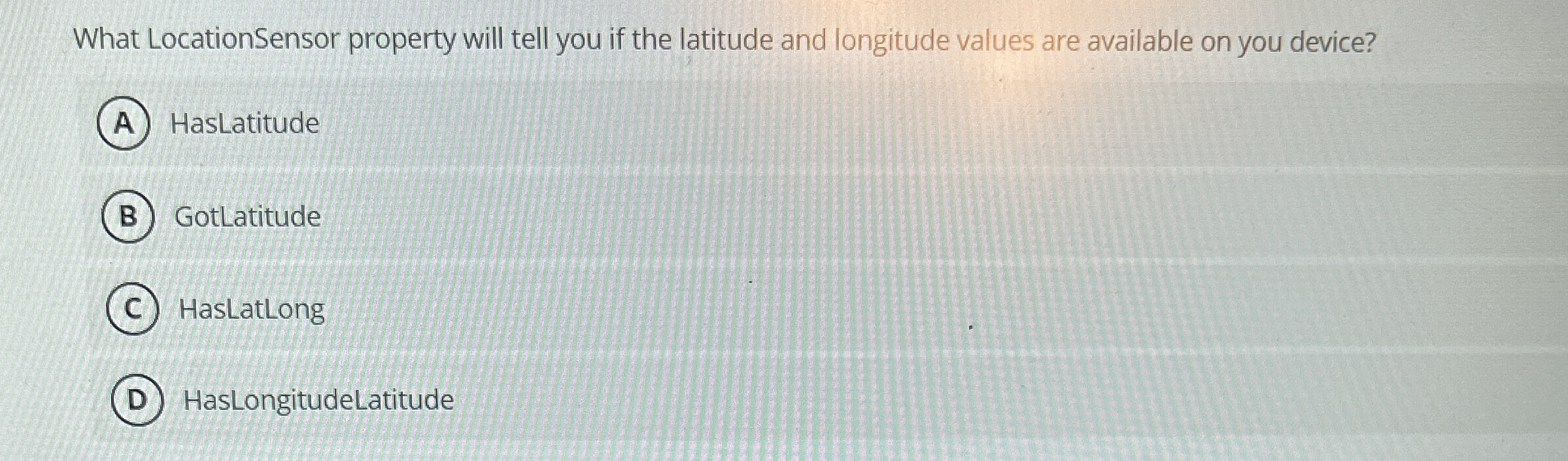 What LocationSensor property will tell you if the