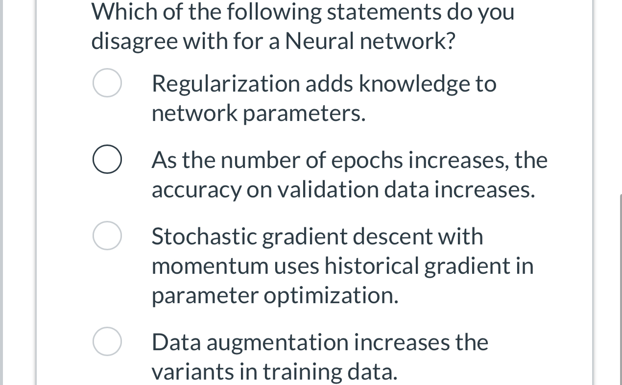 Which of the following statements do you disagree