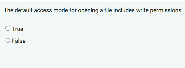 The default access mode for opening a file
