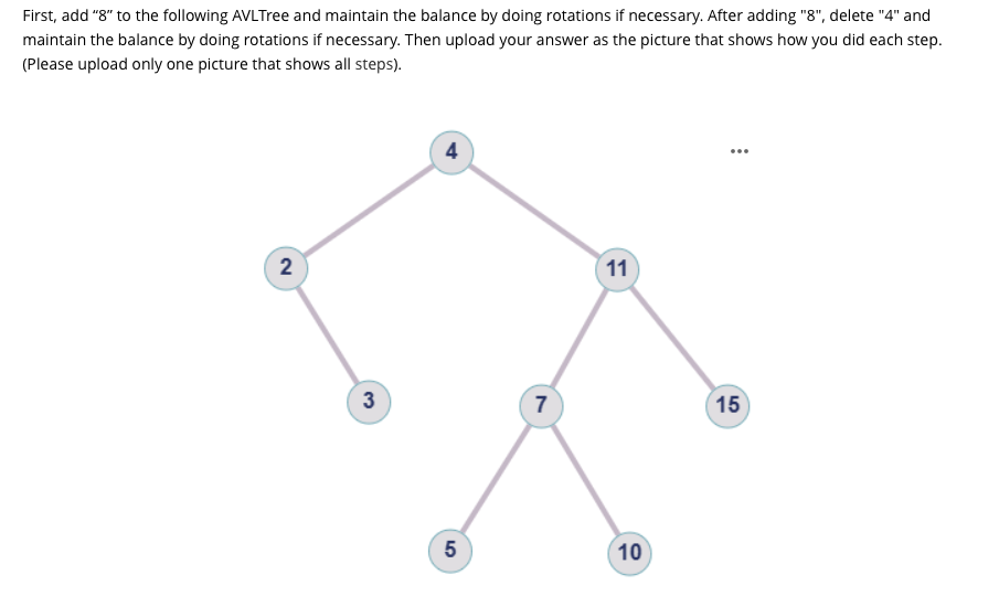 First, add " 8 " to the following AVLTree and