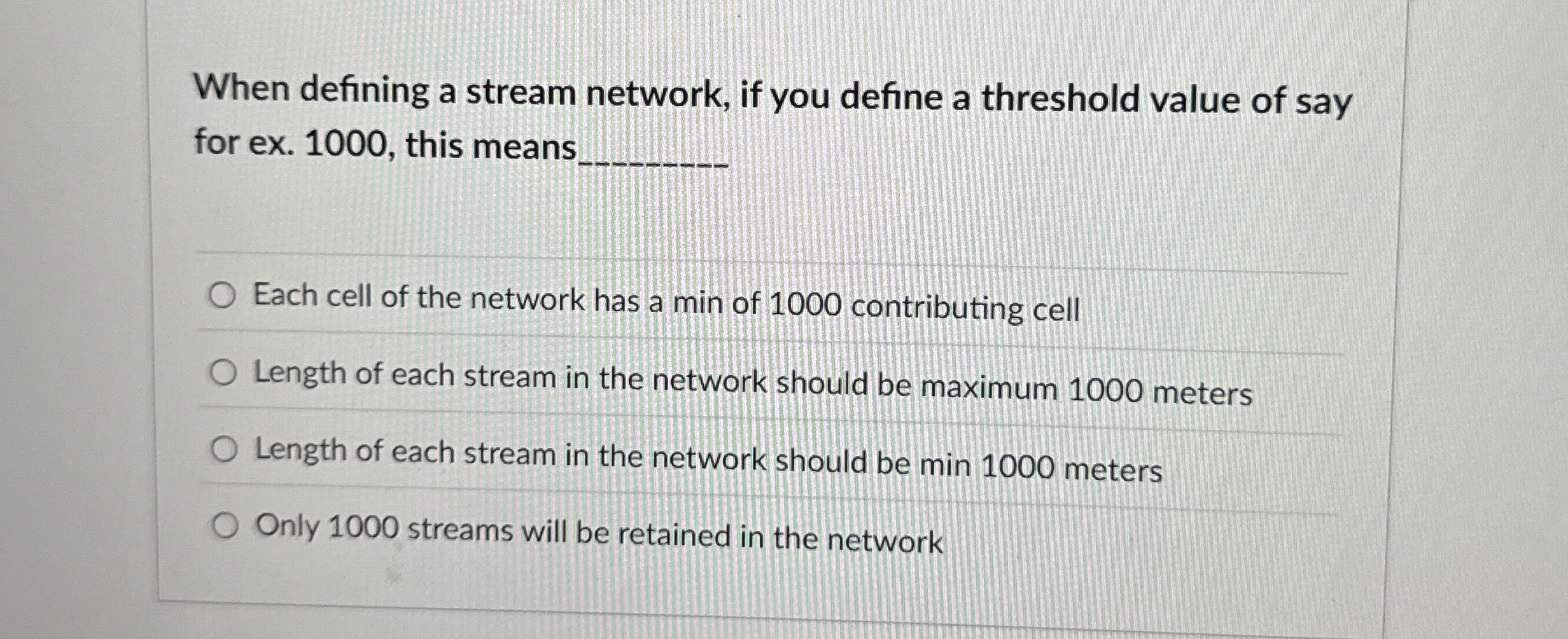When defining a stream network, if you define a