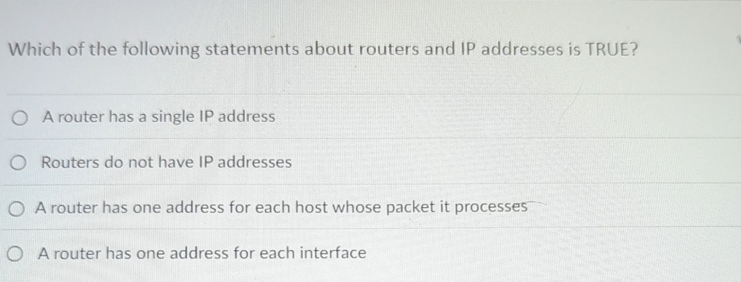 Which of the following statements about routers