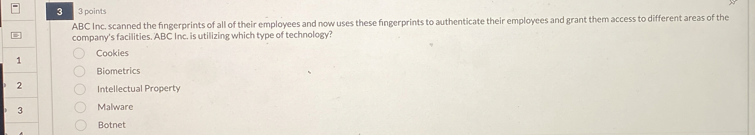 3 3 points company's facilities. ABC Inc. is