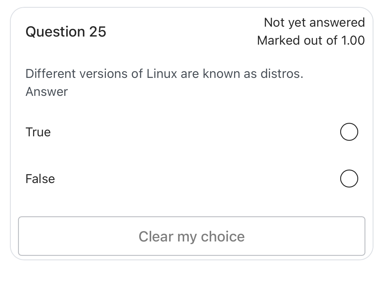 Question 2 5 Not yet answered Marked out of 1 . 0