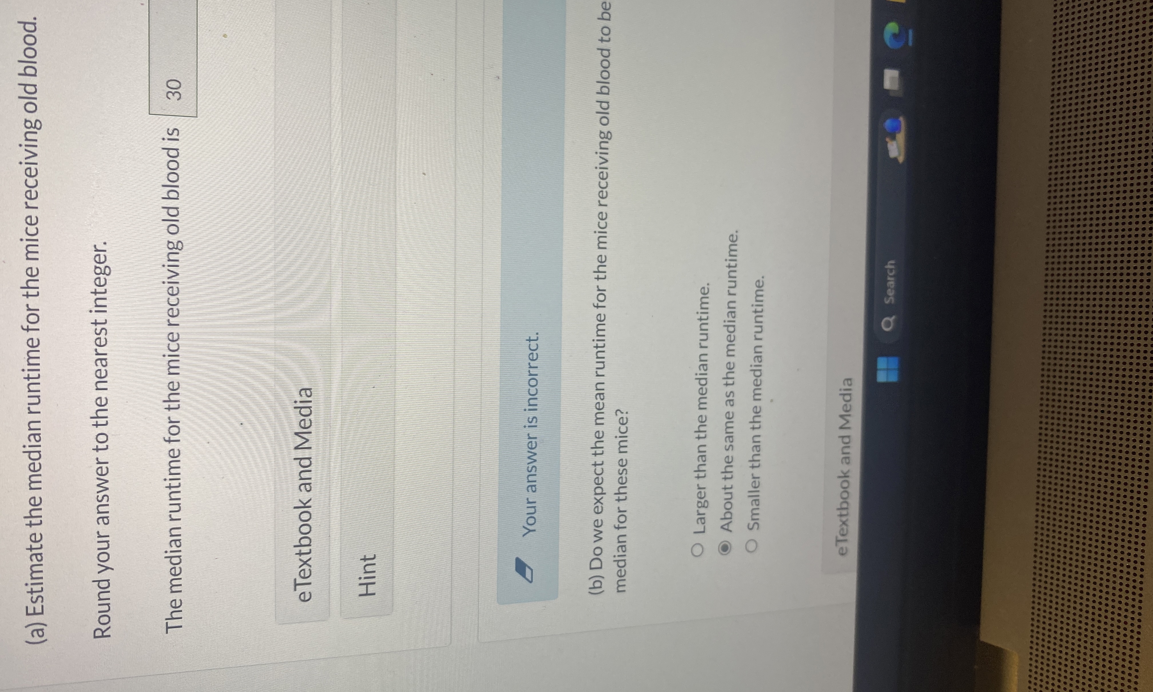 Hint Your answer is incorrect. ( b ) Do we expect