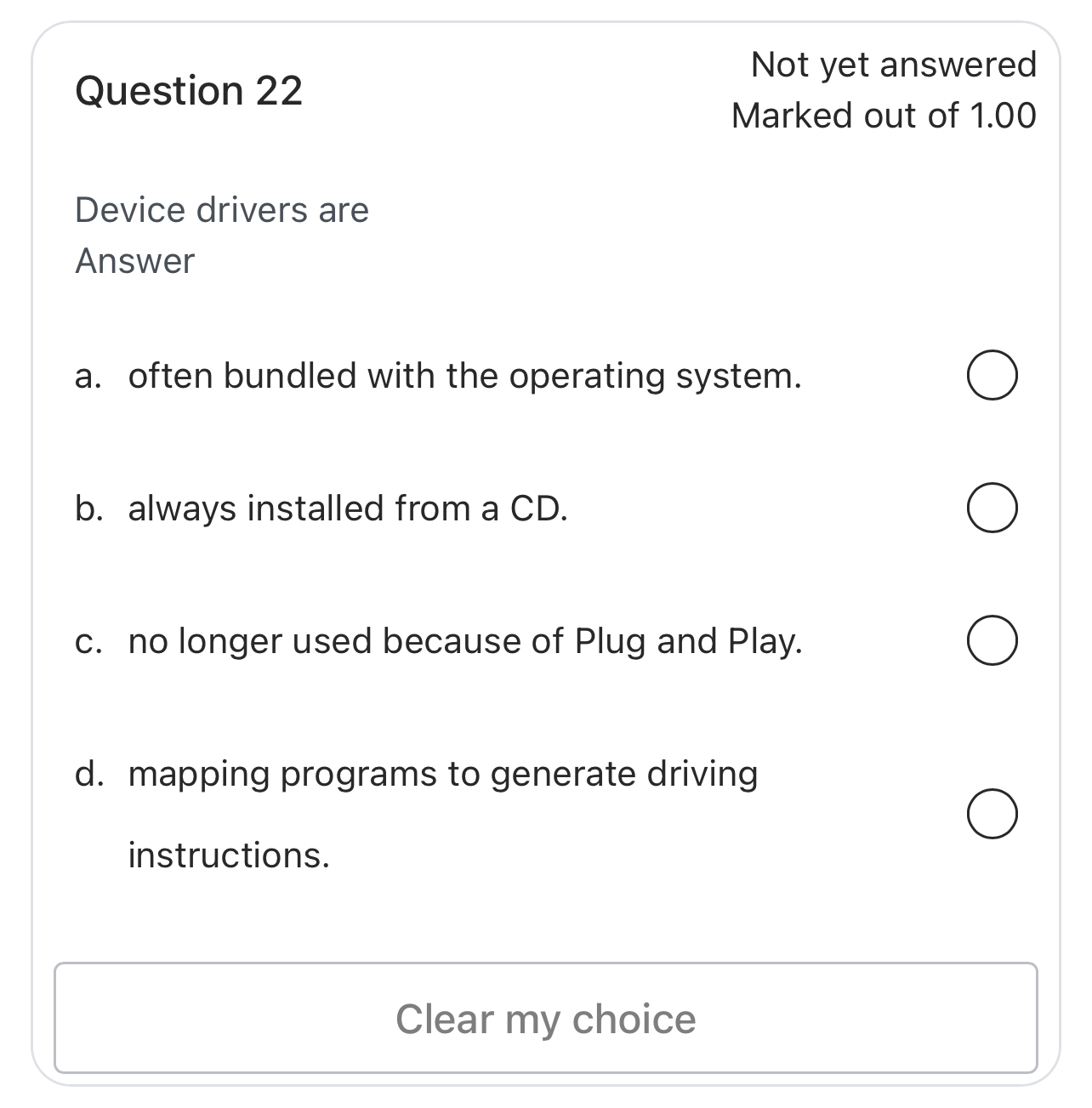Question 2 2 Not yet answered Marked out of 1 . 0
