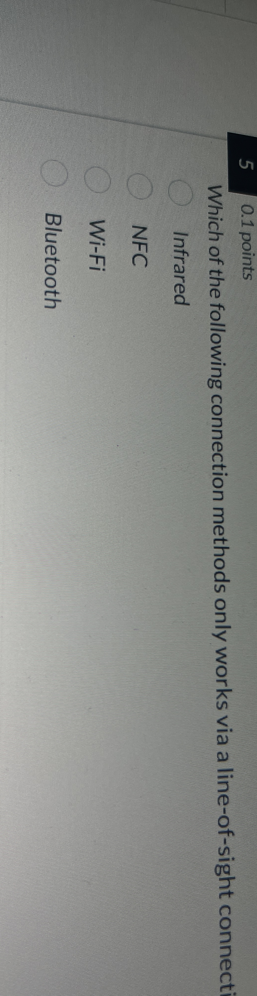 5 0 . 1 points Which of the following connection