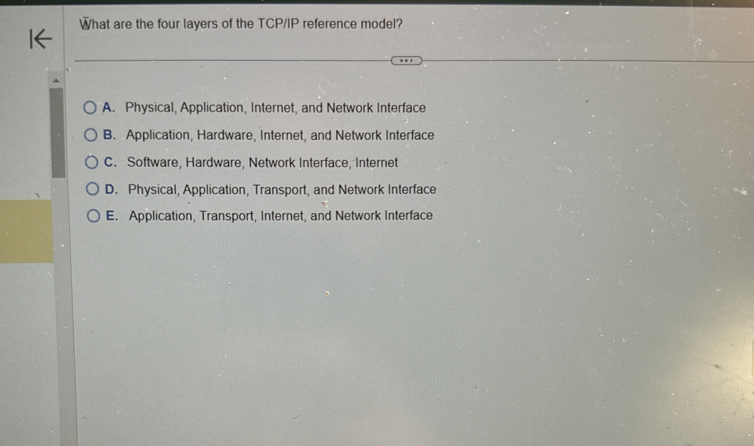 What are the four layers of the TCPIIP reference