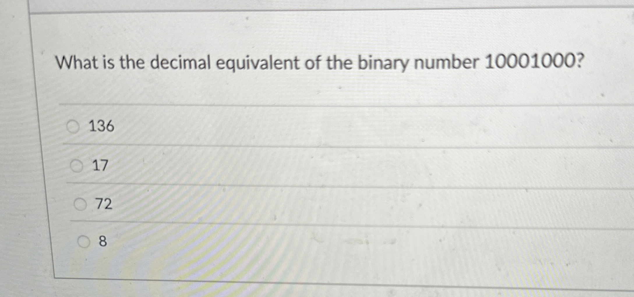 What is the decimal equivalent of the binary