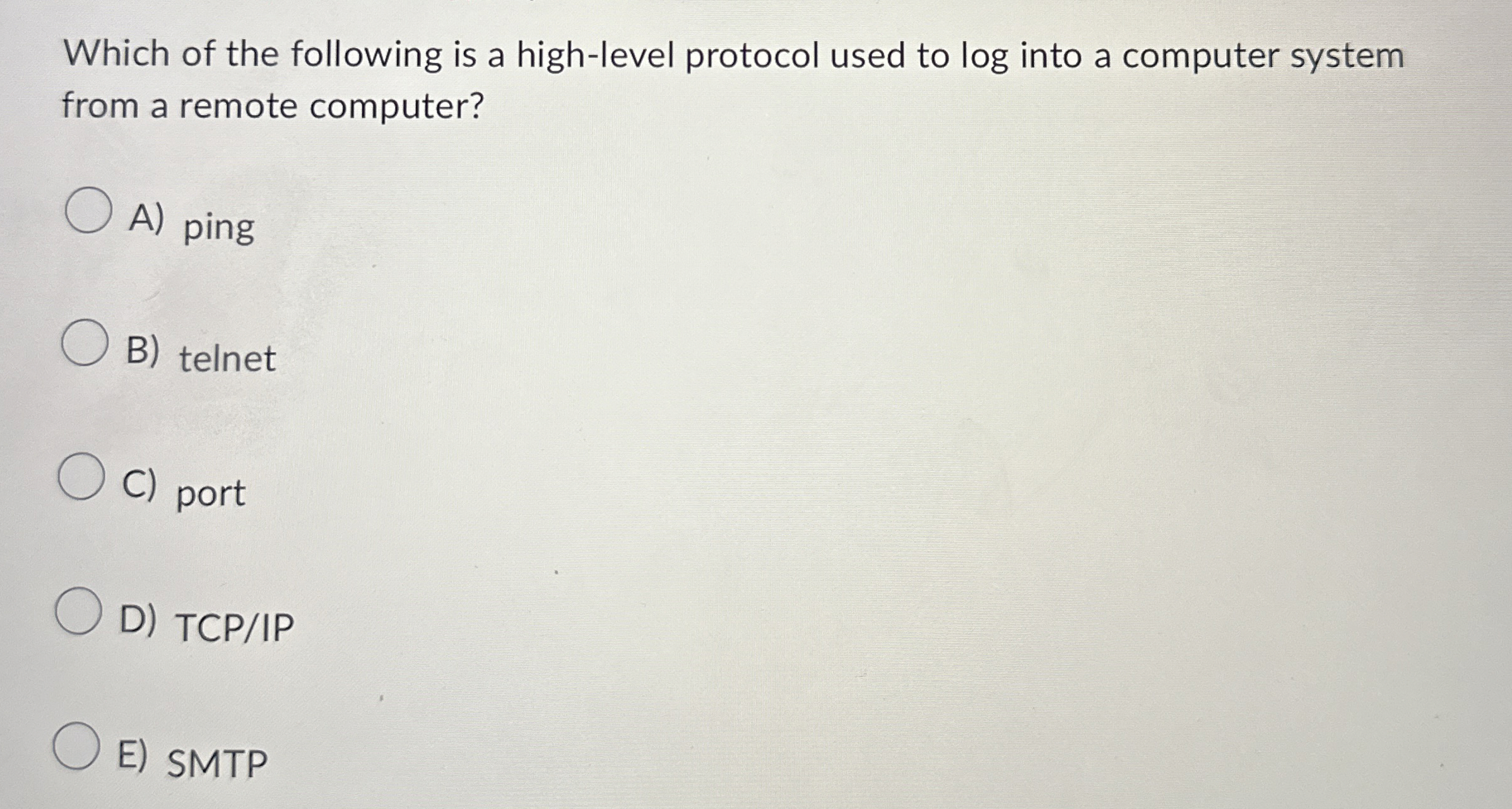 Which of the following is a high - level protocol