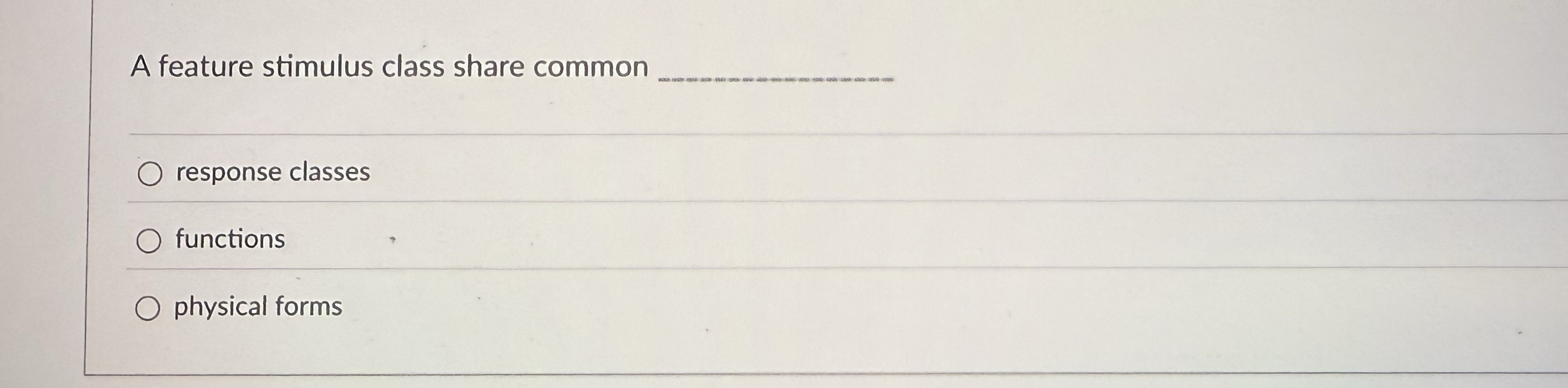 A feature stimulus class share common response