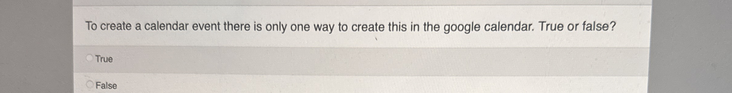 To create a calendar event there is only one way