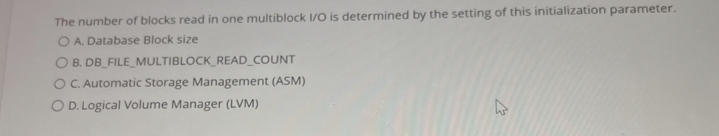 The number of blocks read in one multiblock I / O