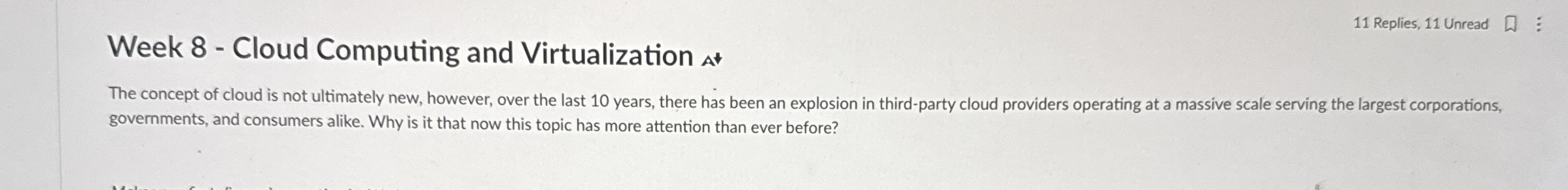 Week 8 - Cloud Computing and Virtualization 1 1