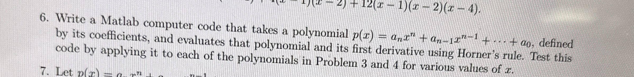 Write a Matlab computer code that takes a