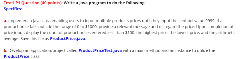 Write a Java program to do the following: