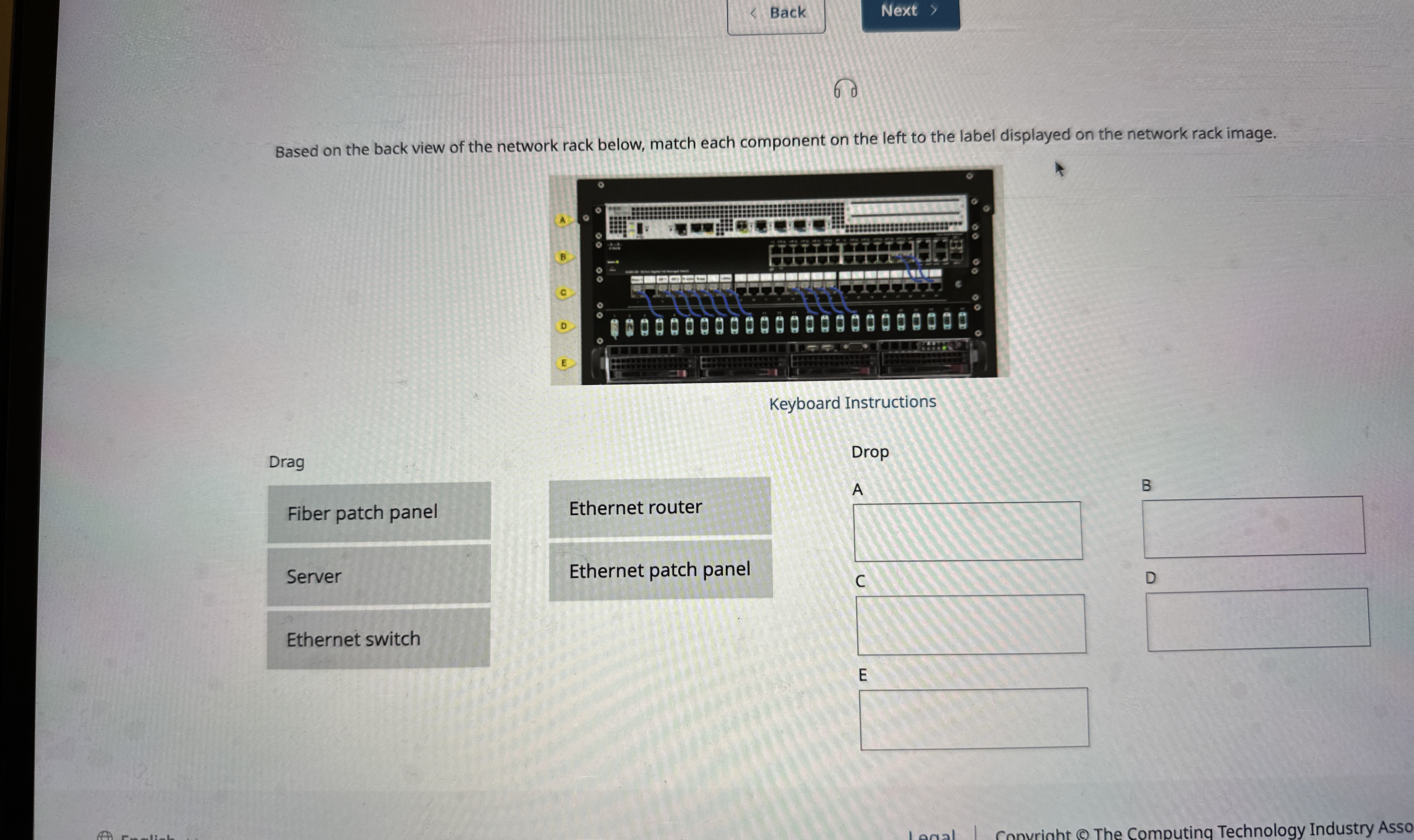 Based on the back view of the network rack below,