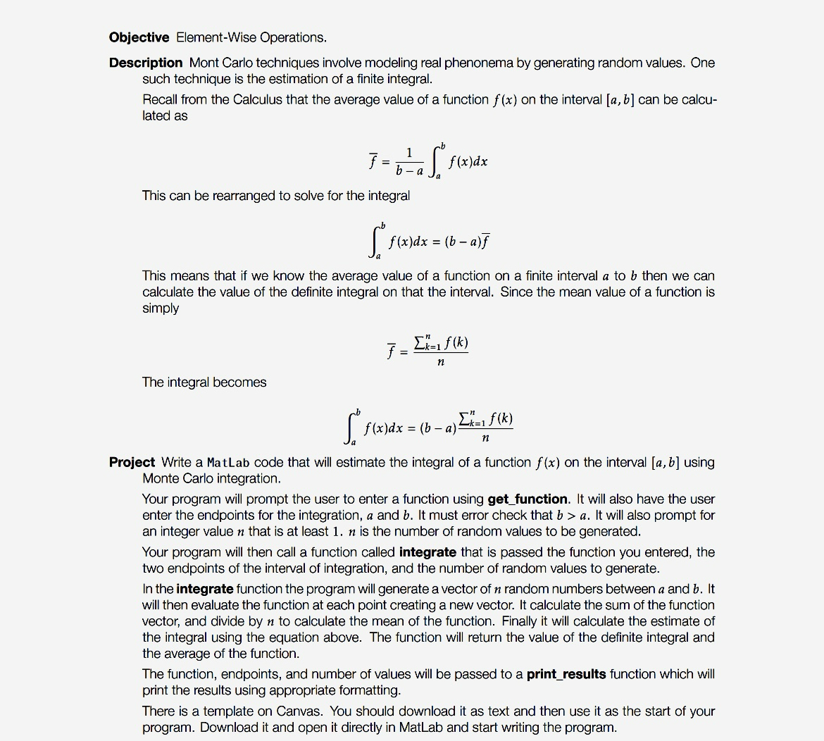 Objective Element - Wise Operations. Description