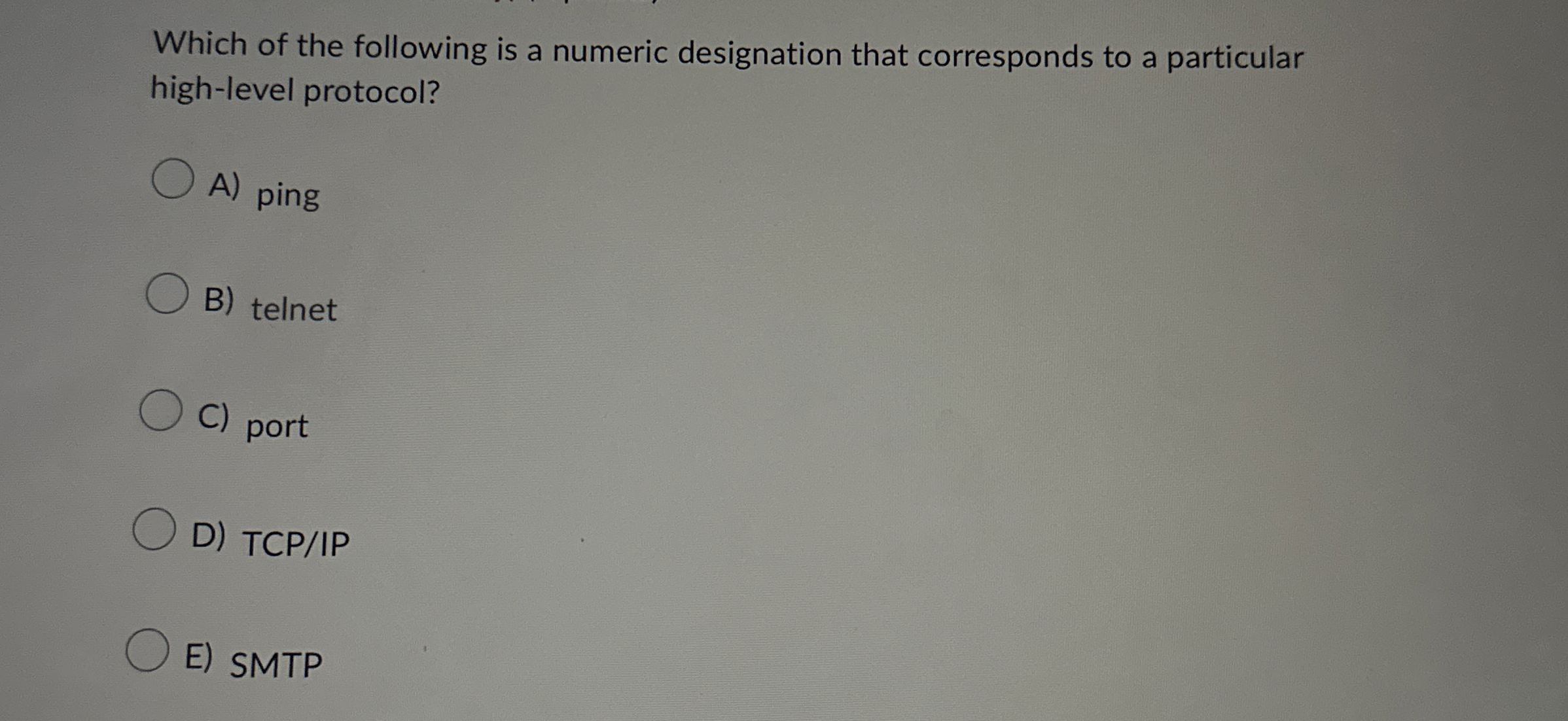 Which of the following is a numeric designation