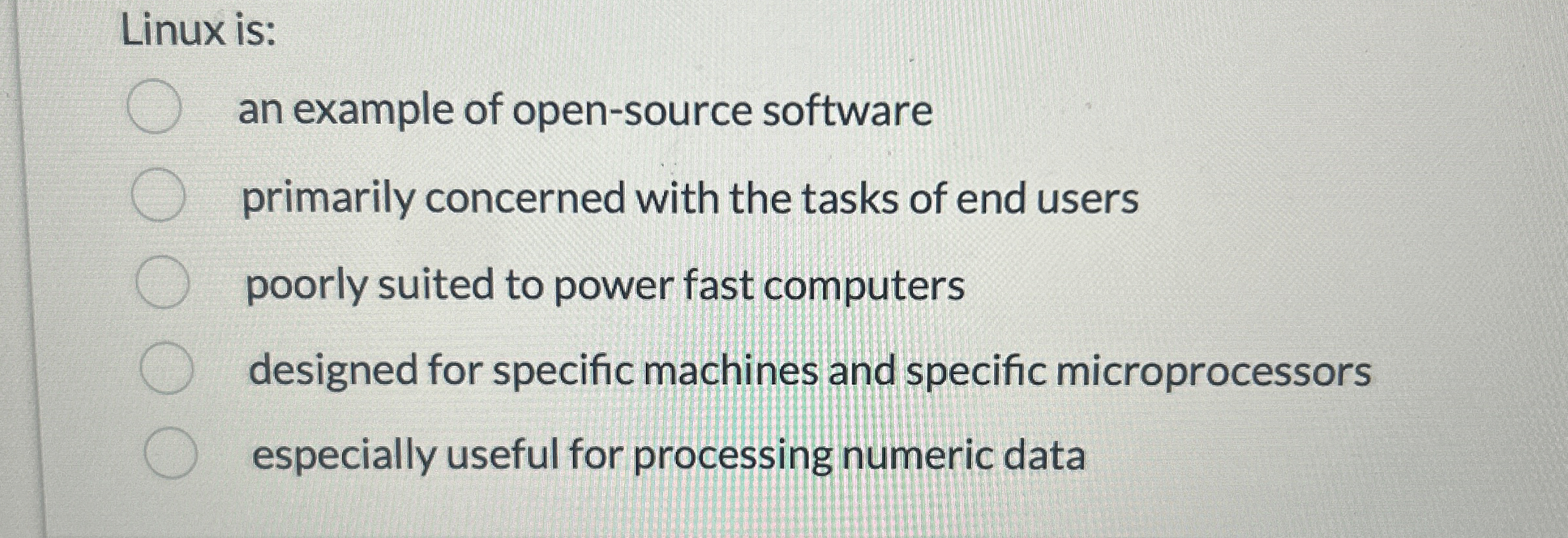 Linux is: an example of open - source software