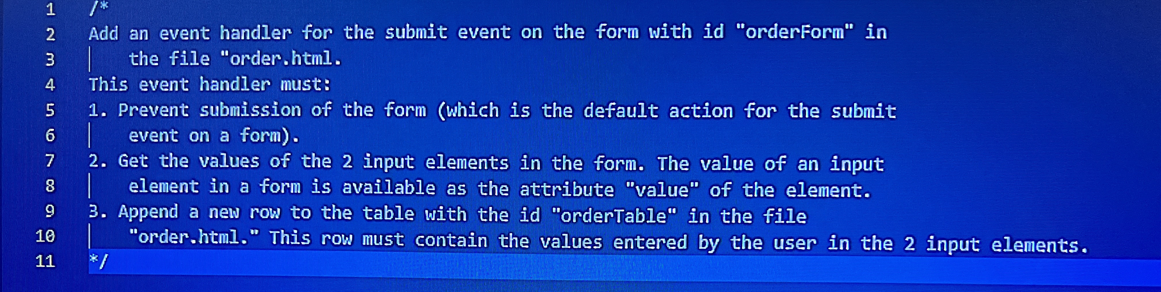 program the following in javascript please